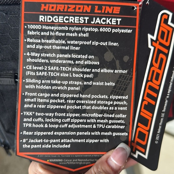 Tourmaster | Men's Ridgecrest Jacket, NWT Size XL - Picture 6 of 16